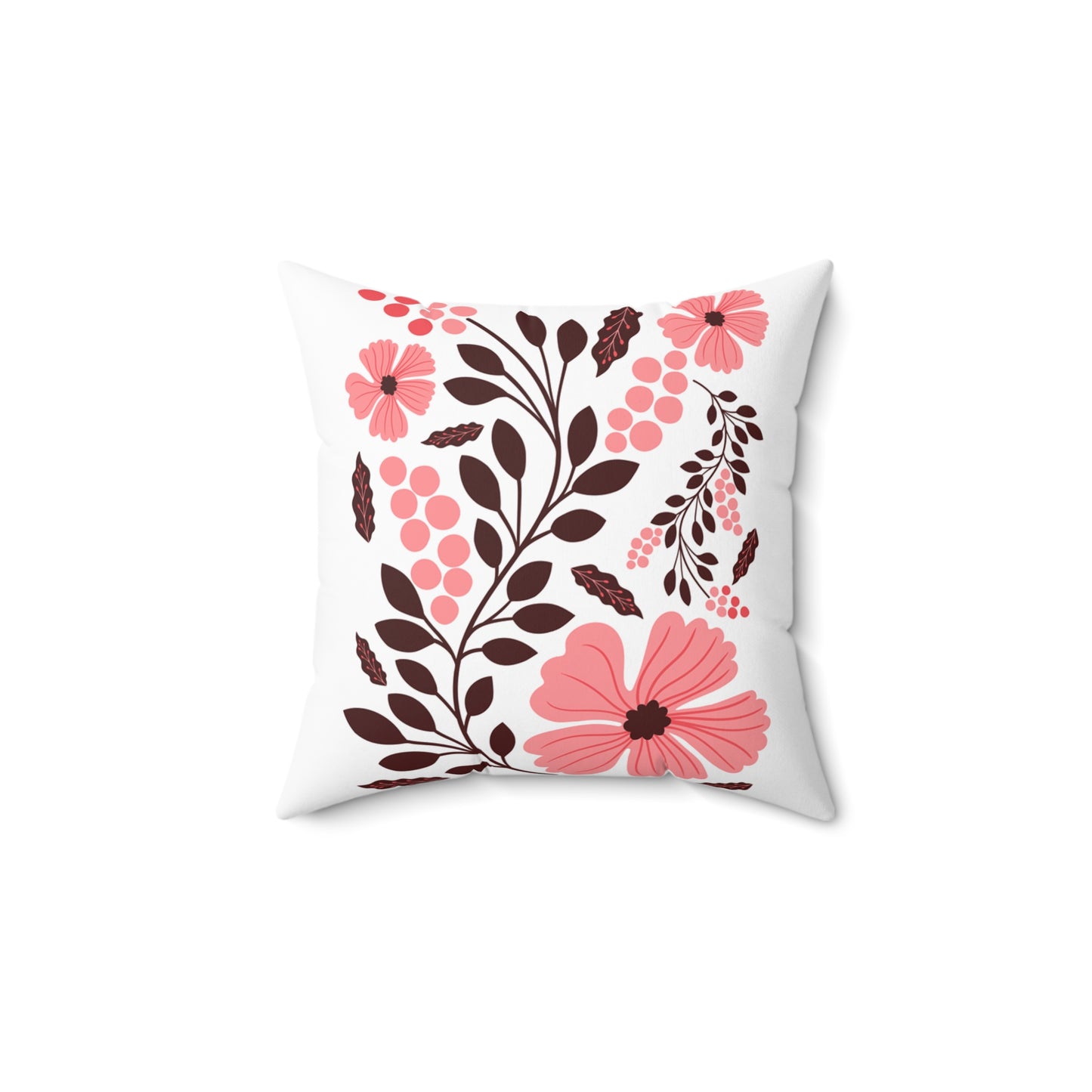 Pink Petals Spun Polyester Square Pillow