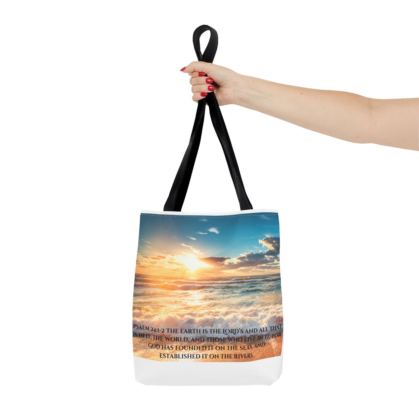 Psalms 24:1-2 Tote Bag (AOP)