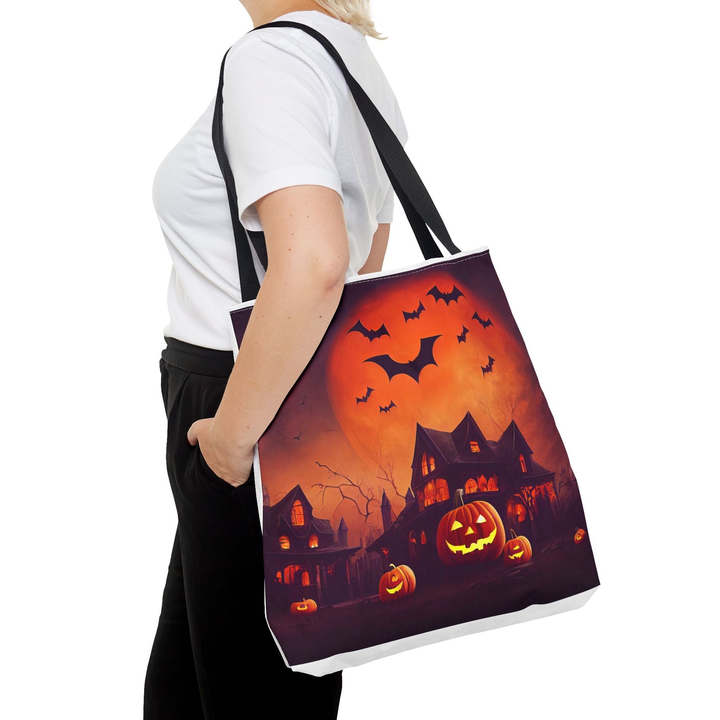 Halloween House and Jack o Lantern Tote Bag (AOP)