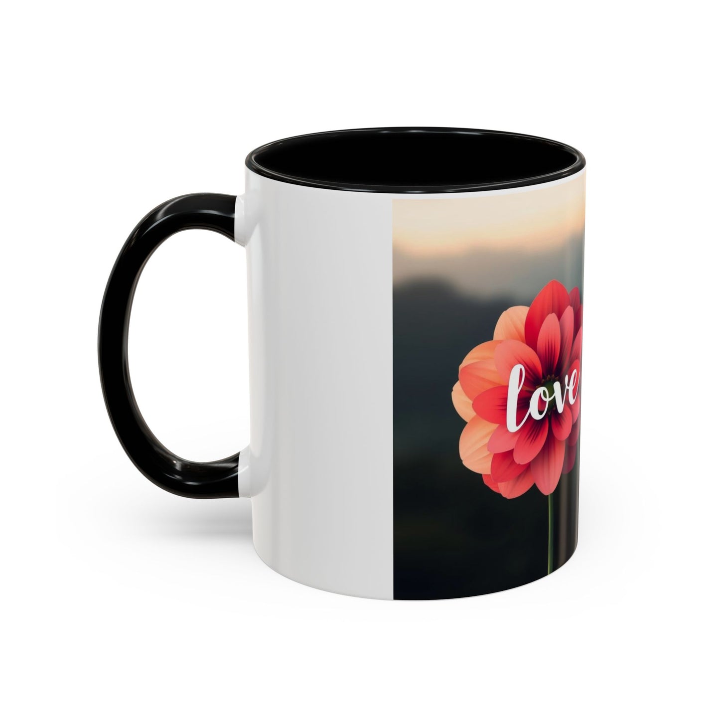 Red Flower Accent Coffee Mug (11, 15oz)