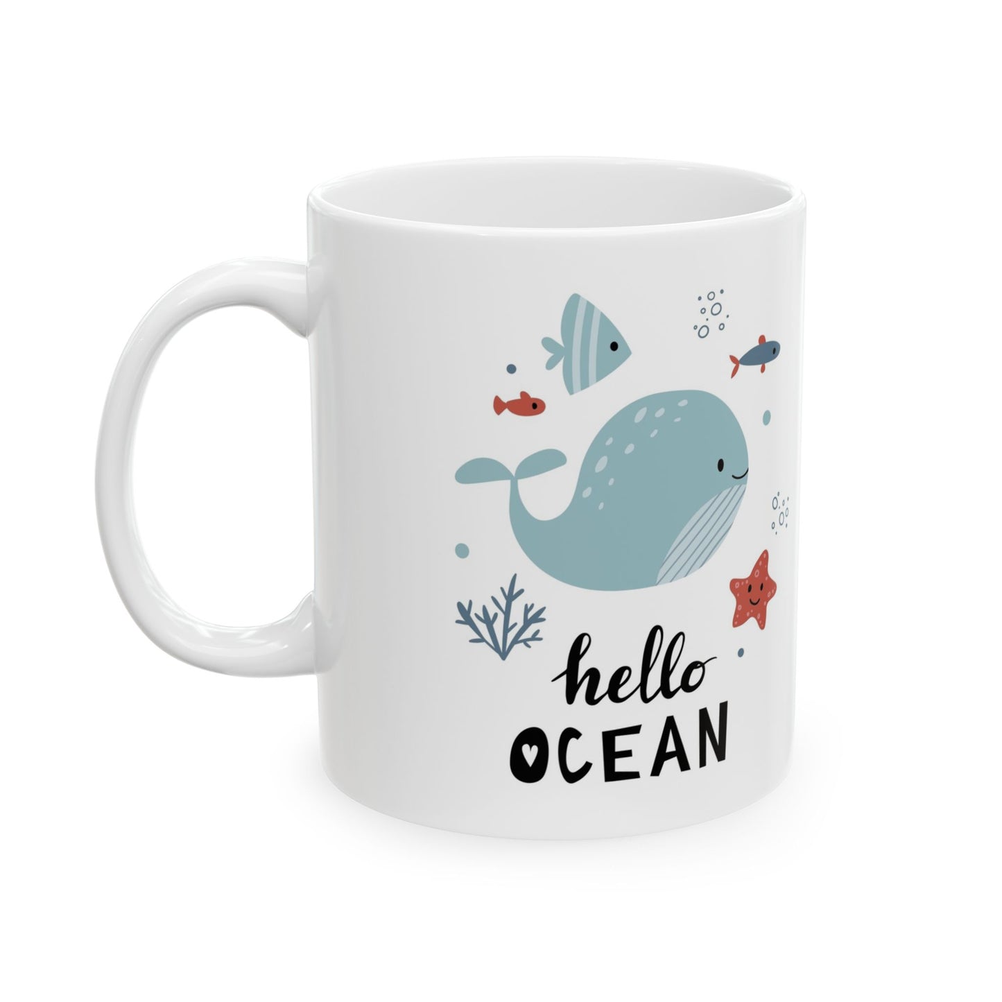 Hello Ocean Ceramic Mug, (11oz, 15oz)