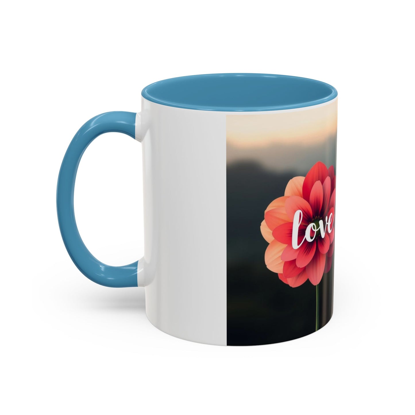 Red Flower Accent Coffee Mug (11, 15oz)