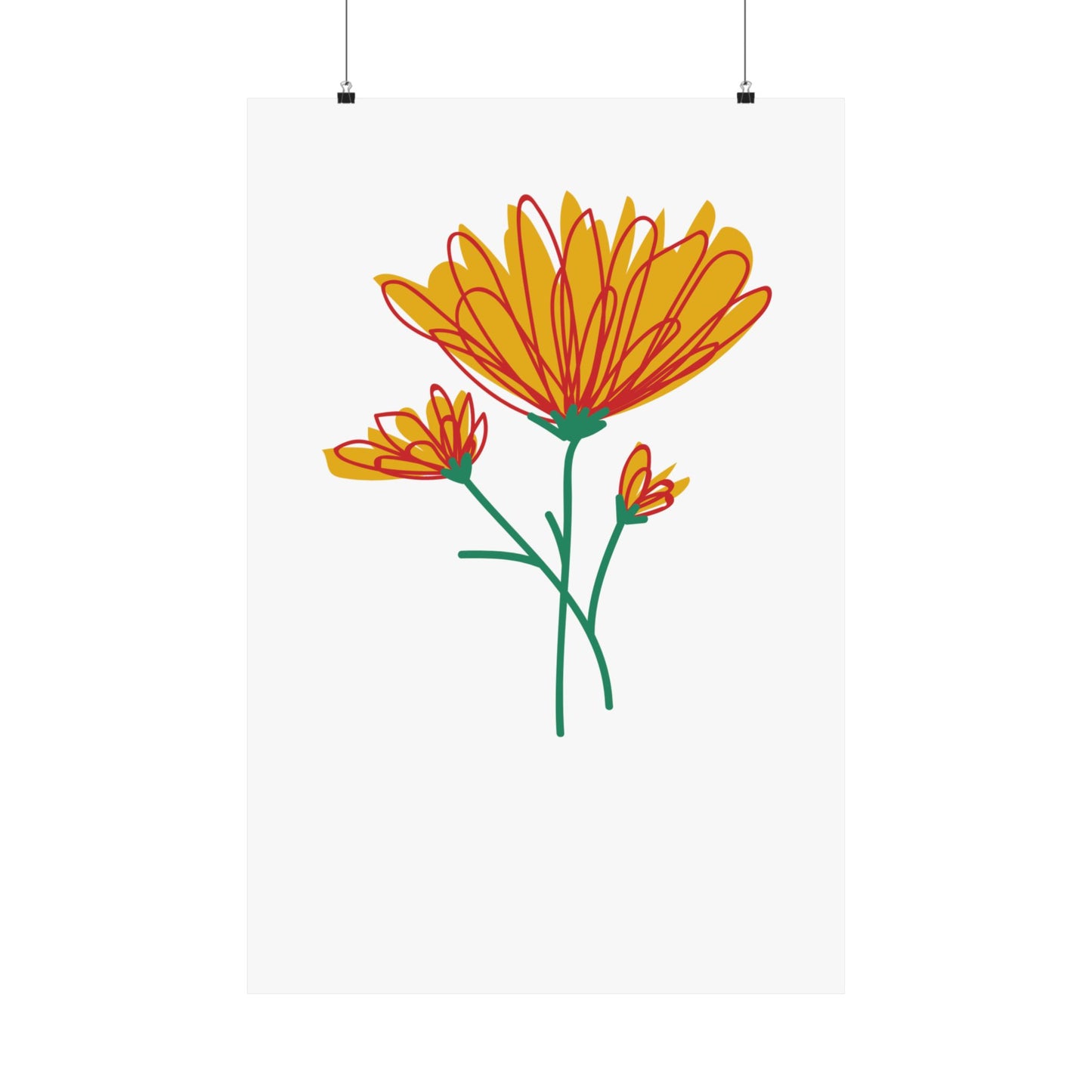 Orange Flower Matte Vertical Posters