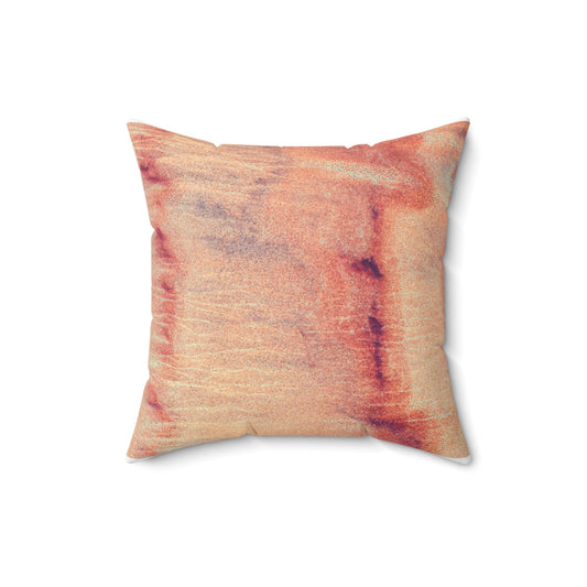 Orange Abstract Spun Polyester Square Pillow