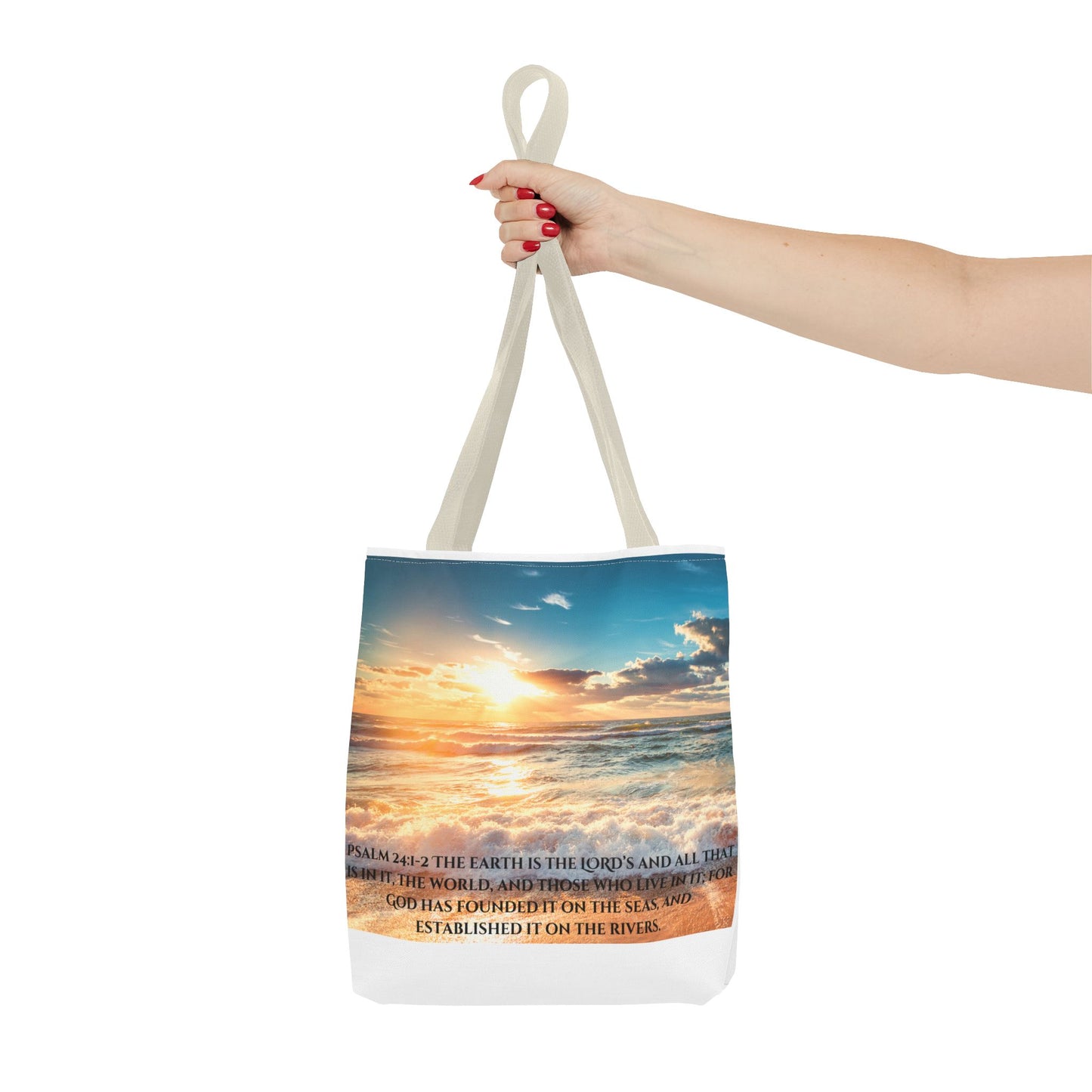 Psalms 24:1-2 Tote Bag (AOP)