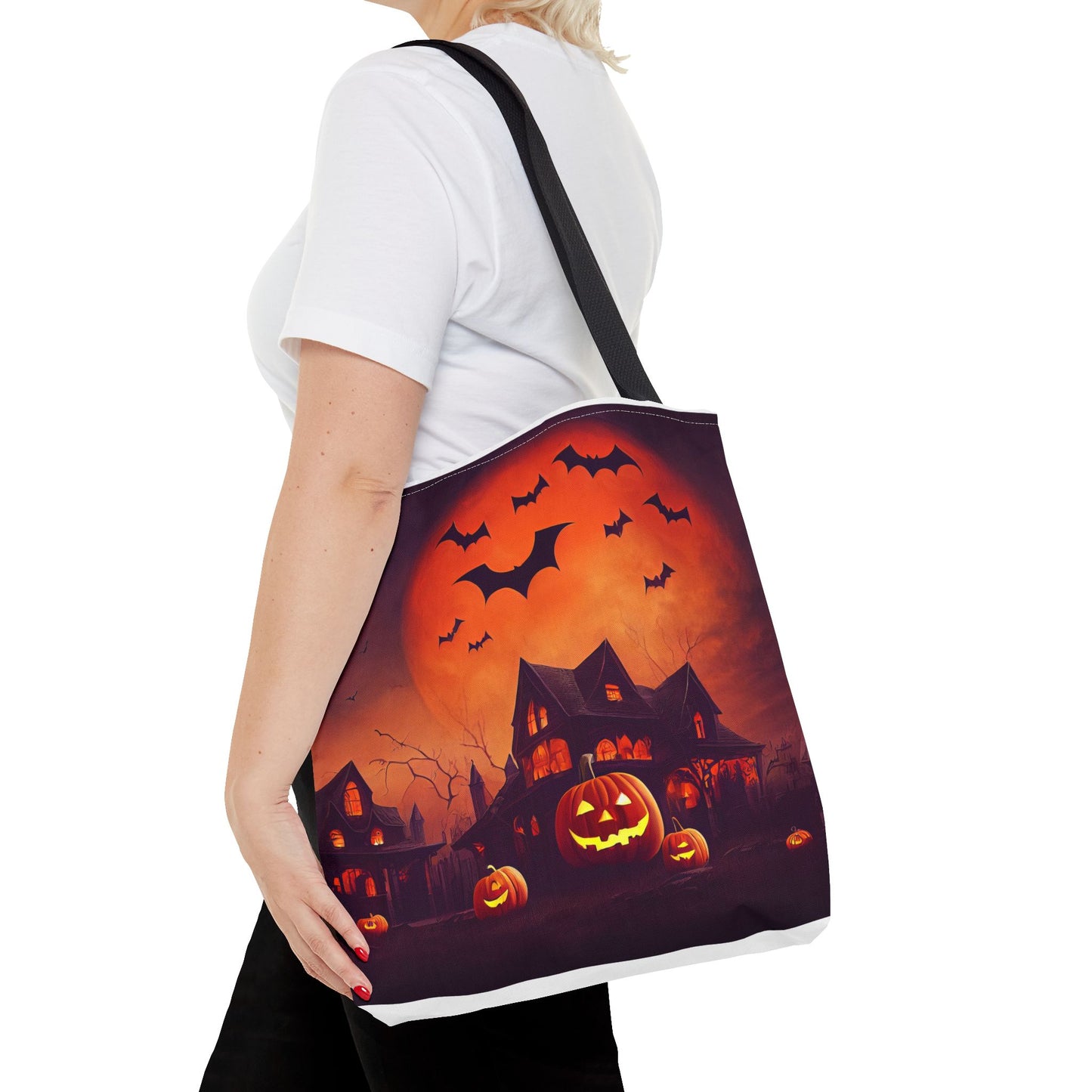 Halloween House and Jack o Lantern Tote Bag (AOP)