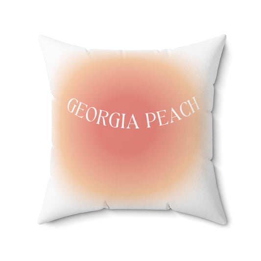 Georgia Peach Spun Polyester Square Pillow