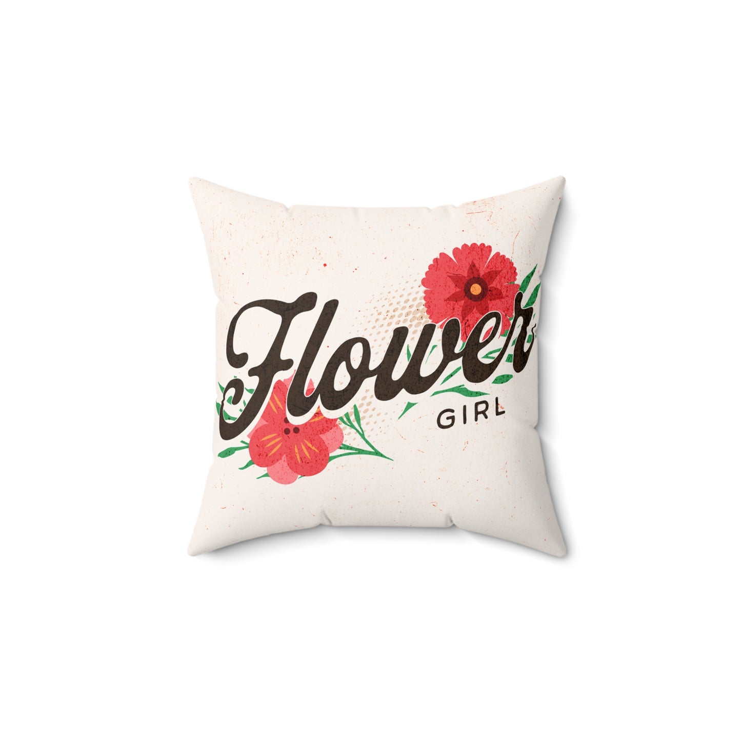 Flower Girl Spun Polyester Square Pillow