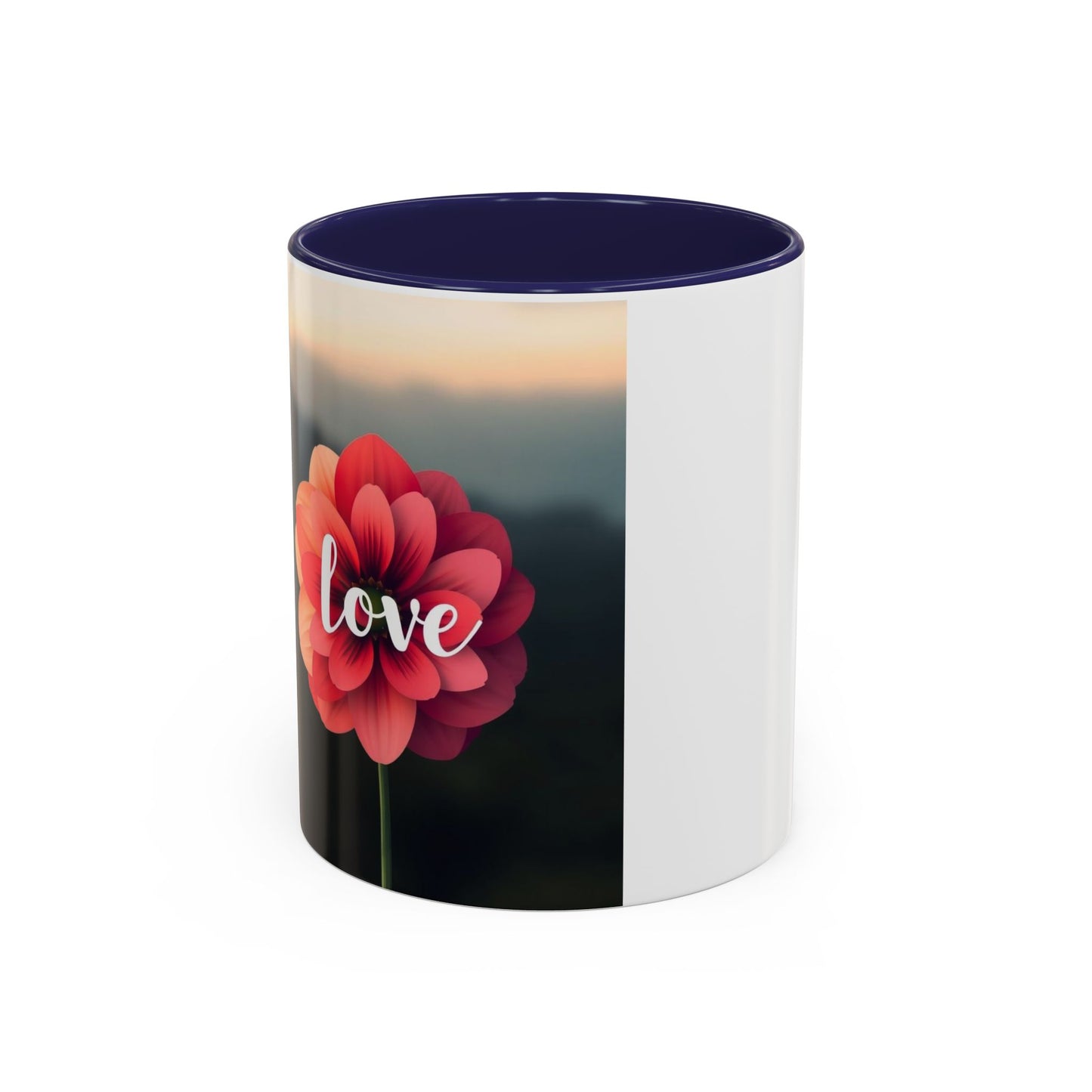 Red Flower Accent Coffee Mug (11, 15oz)