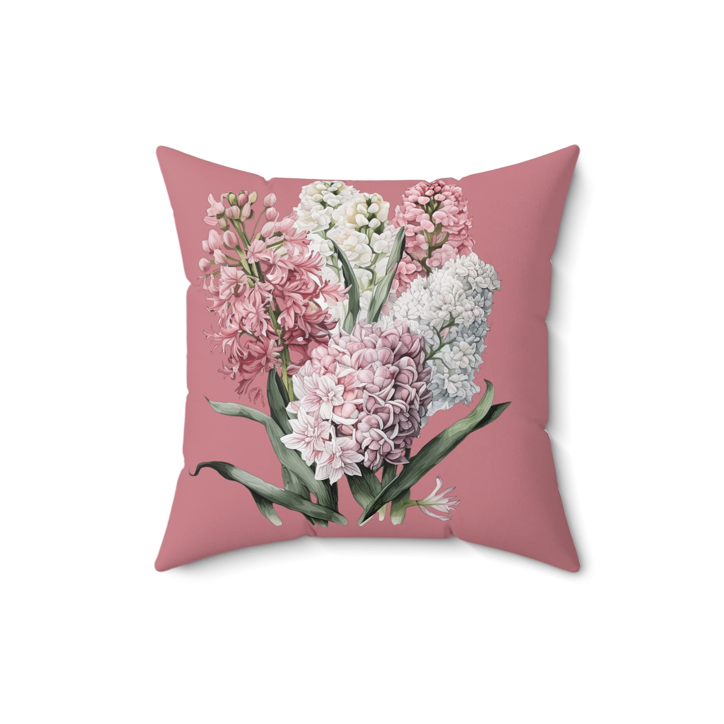 Pink Bouquet  Spun Polyester Square Pillow