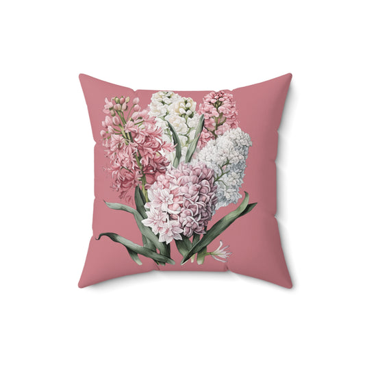 Pink Bouquet  Spun Polyester Square Pillow