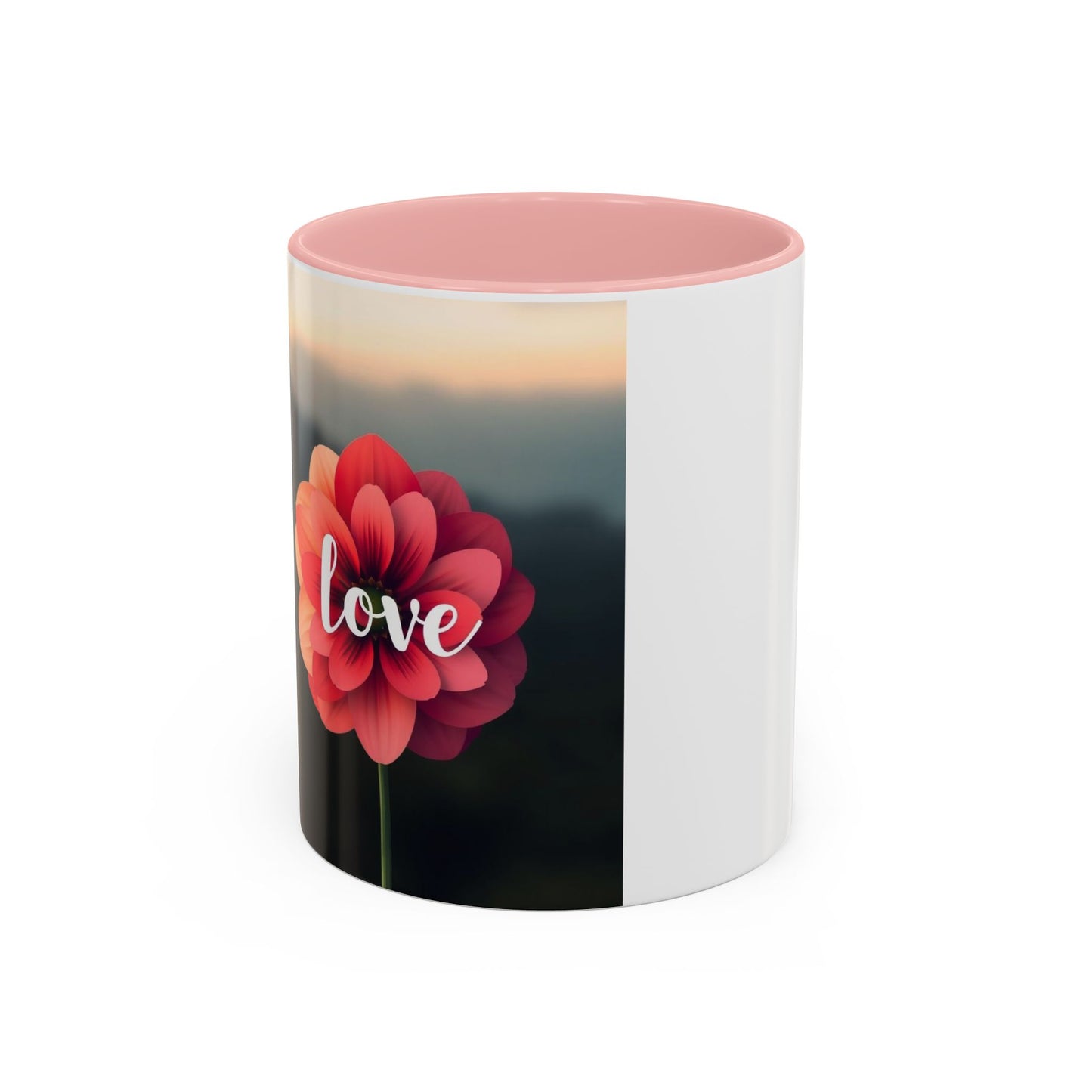 Red Flower Accent Coffee Mug (11, 15oz)