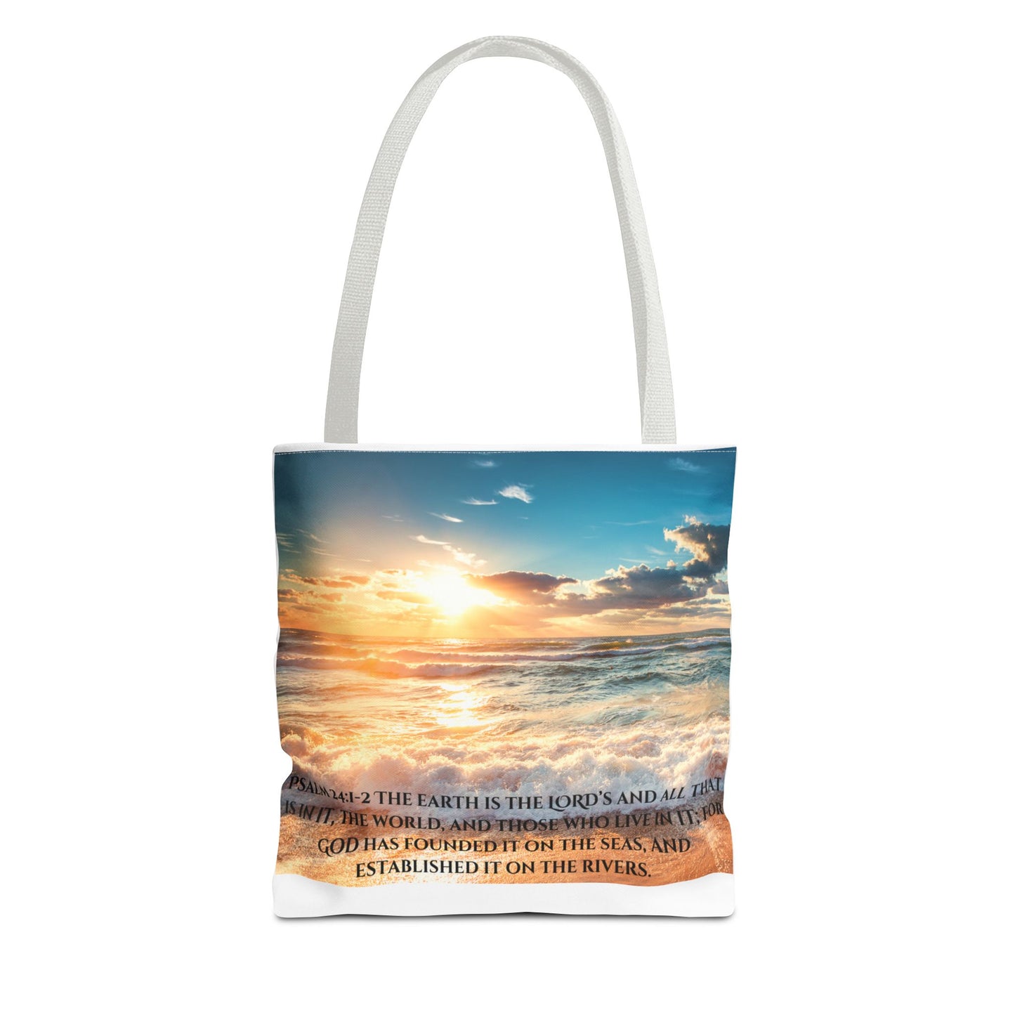 Psalms 24:1-2 Tote Bag (AOP)