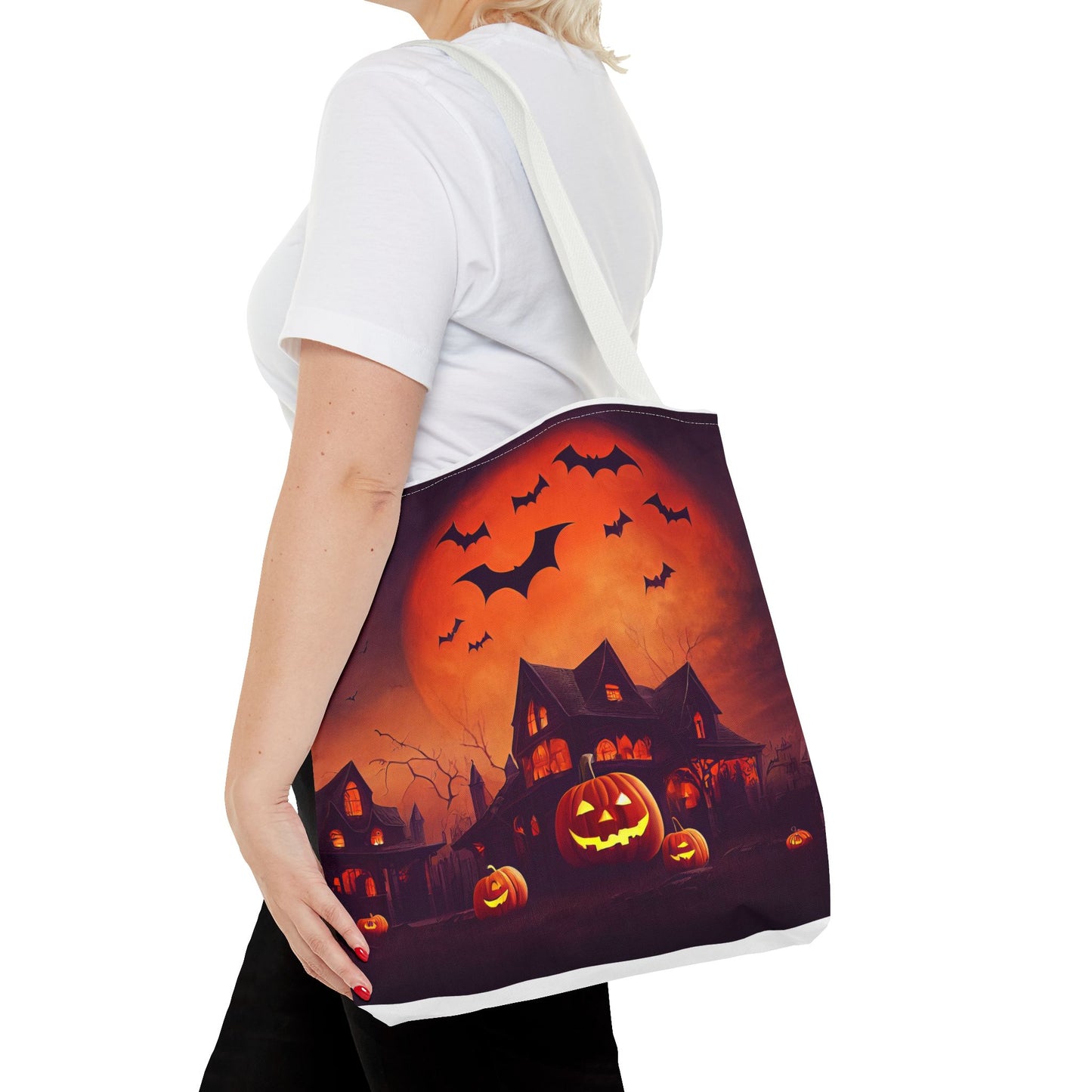 Halloween House and Jack o Lantern Tote Bag (AOP)