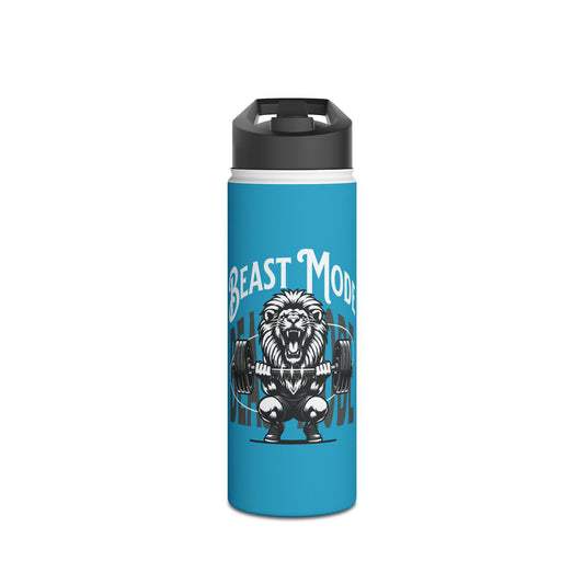 Beast Mode Stainless Steel Water Bottle, Standard Lid