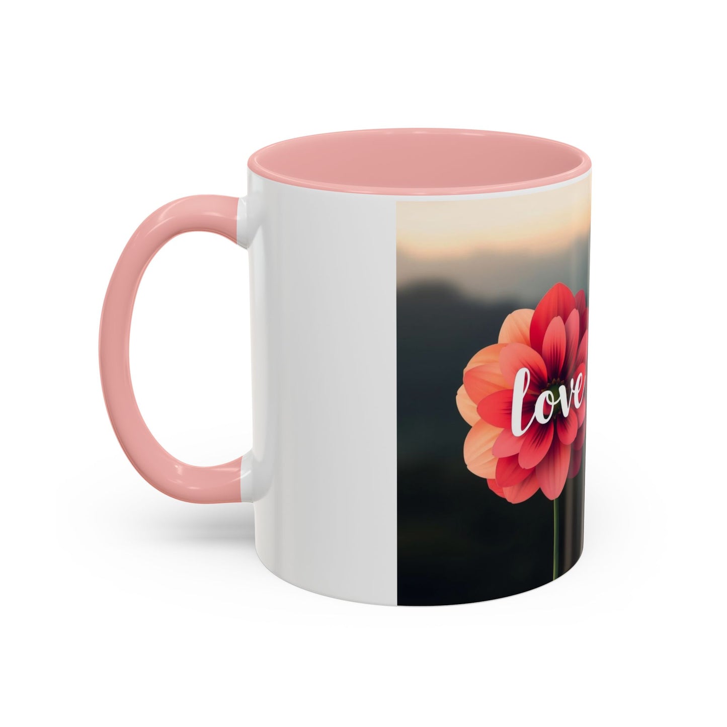 Red Flower Accent Coffee Mug (11, 15oz)