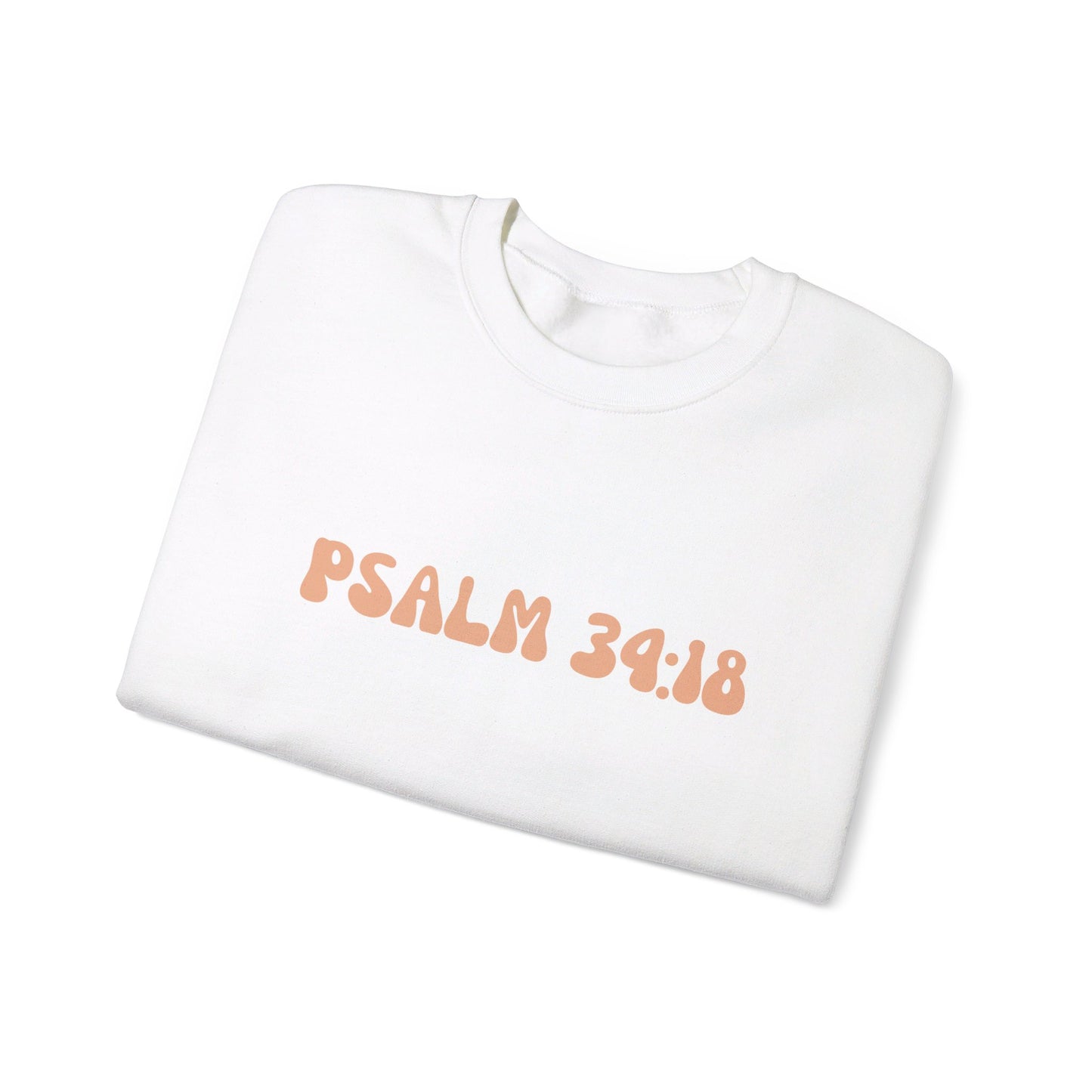 Psalm 34:18 Unisex Heavy Blend™ Crewneck Sweatshirt