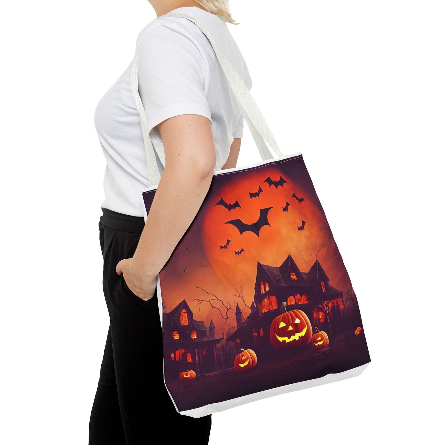 Halloween House and Jack o Lantern Tote Bag (AOP)