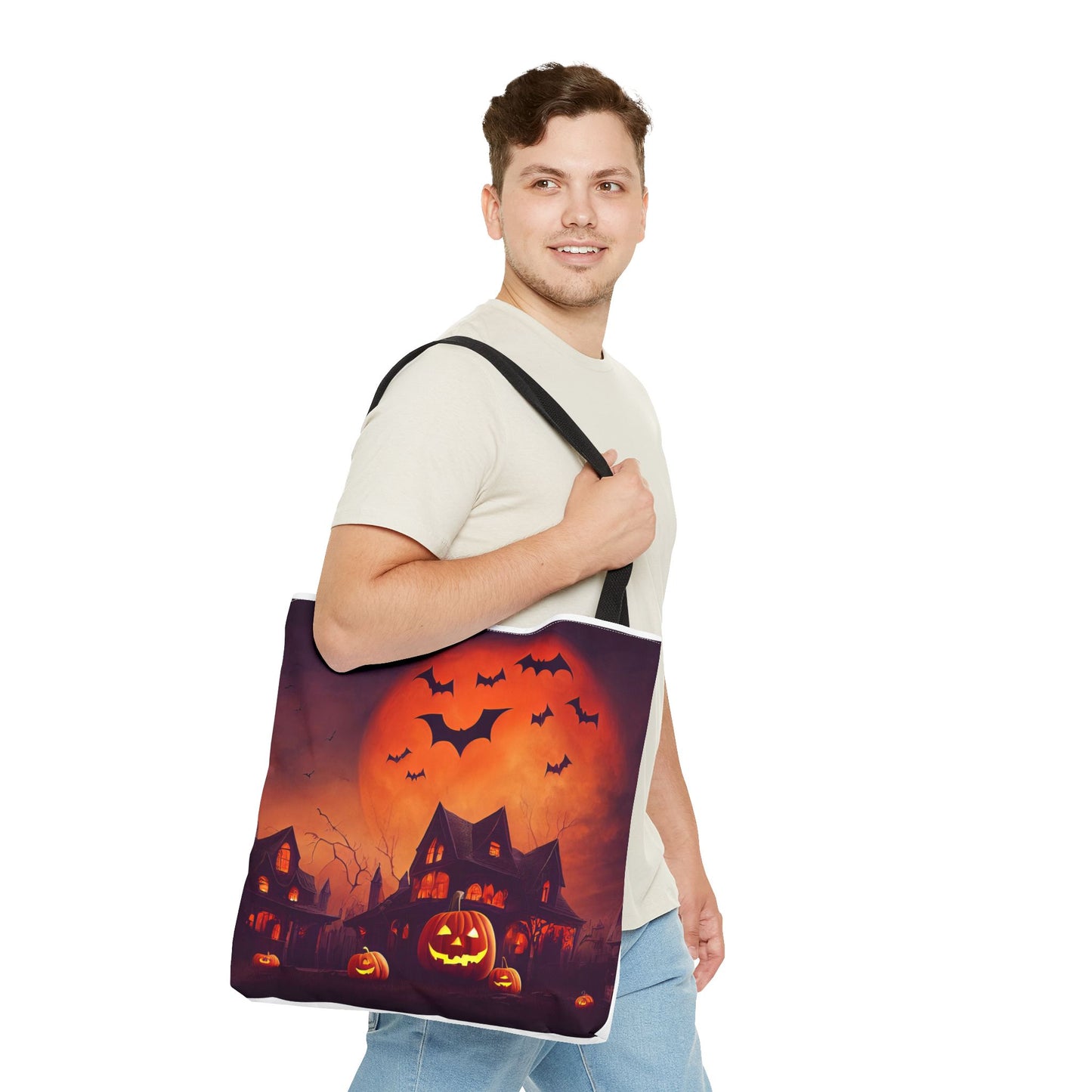 Halloween House and Jack o Lantern Tote Bag (AOP)