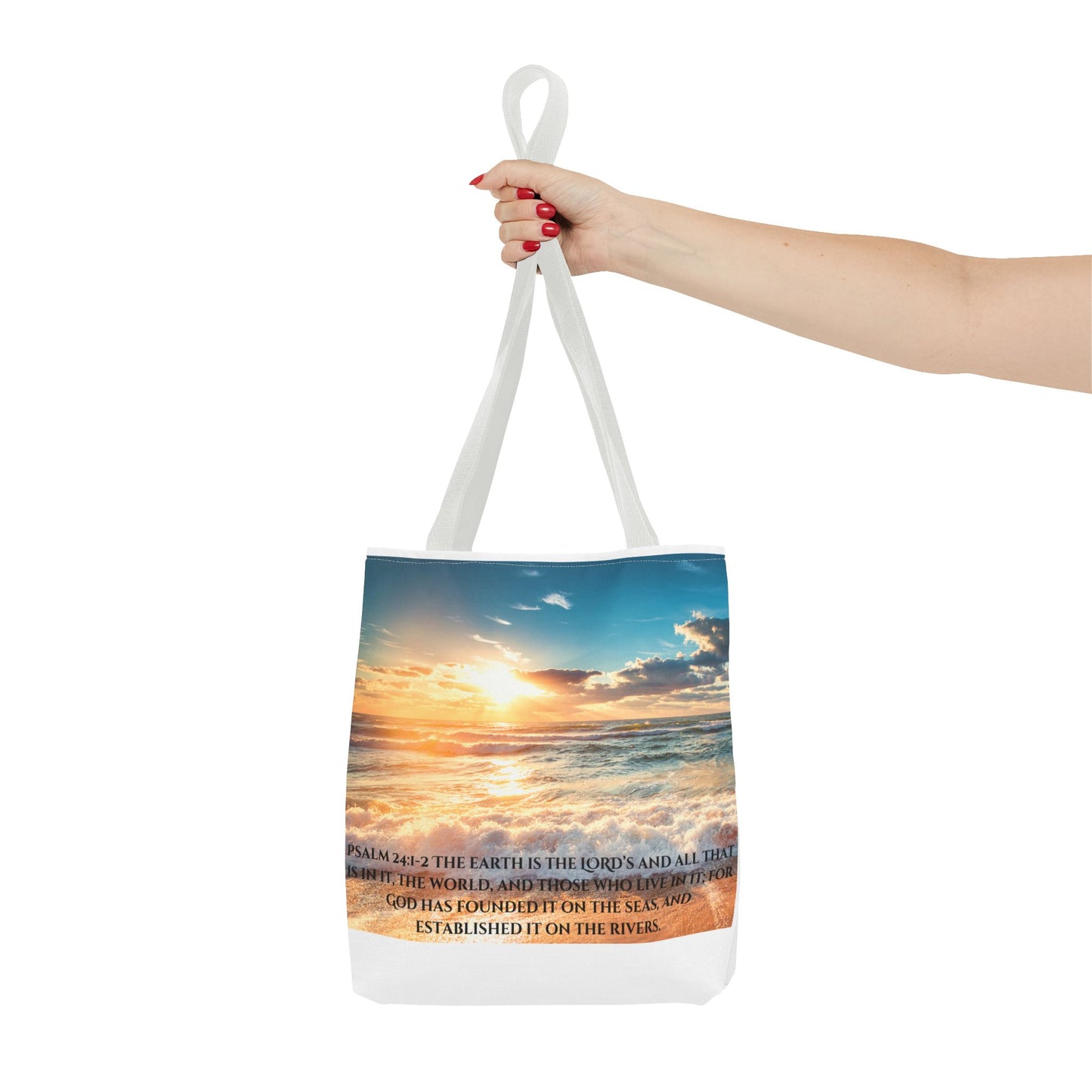 Psalms 24:1-2 Tote Bag (AOP)