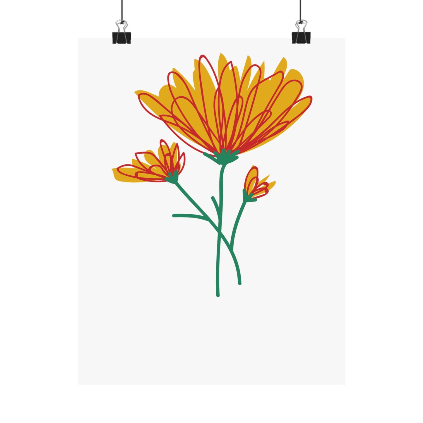 Orange Flower Matte Vertical Posters