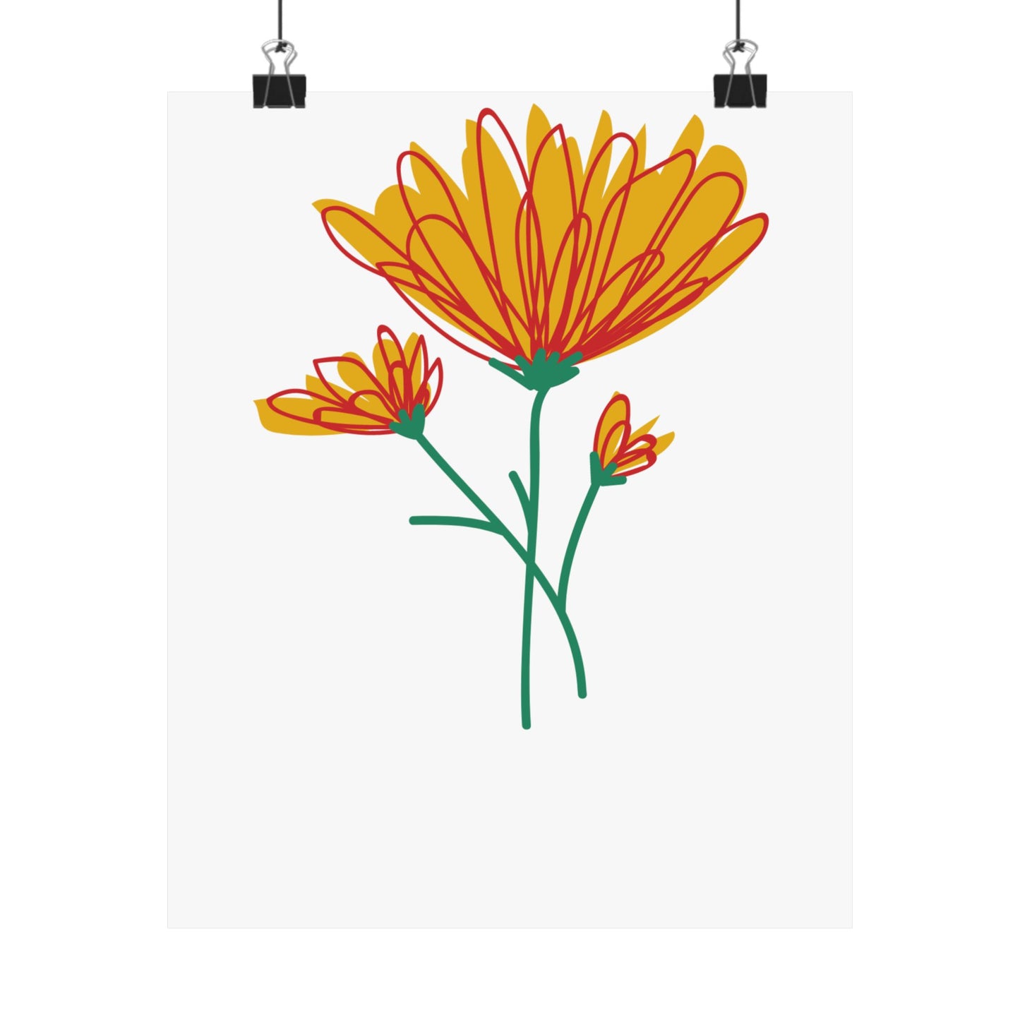 Orange Flower Matte Vertical Posters