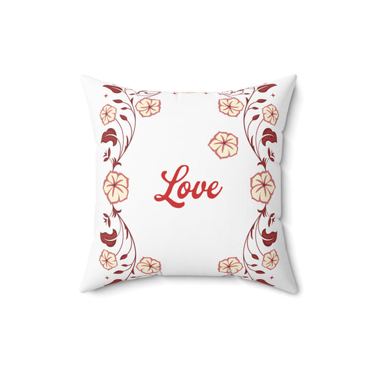 Love Faux Suede Square Pillow