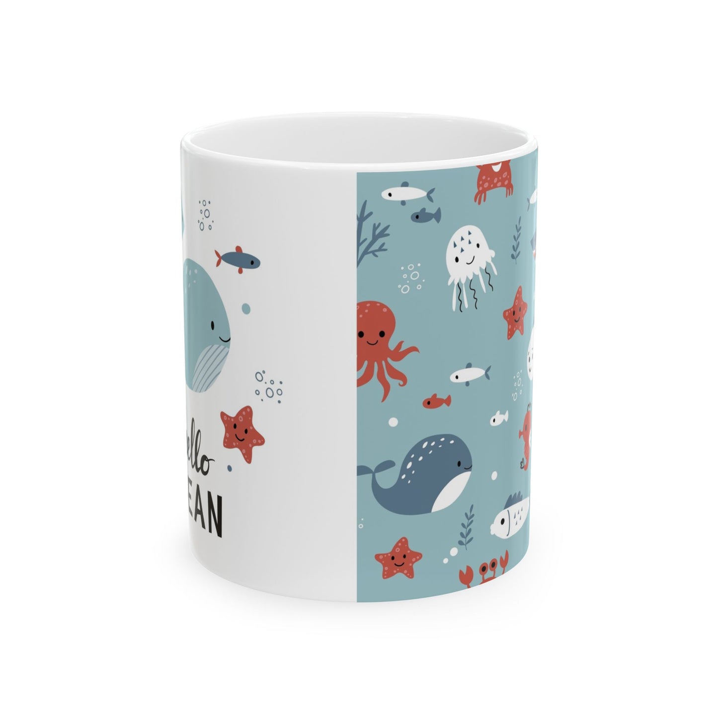 Hello Ocean Ceramic Mug, (11oz, 15oz)