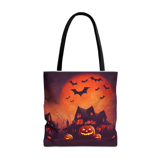 Halloween House and Jack o Lantern Tote Bag (AOP)