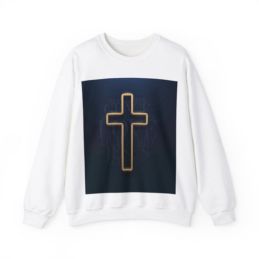 Cross Front  Unisex Heavy Blend™ Crewneck Sweatshirt