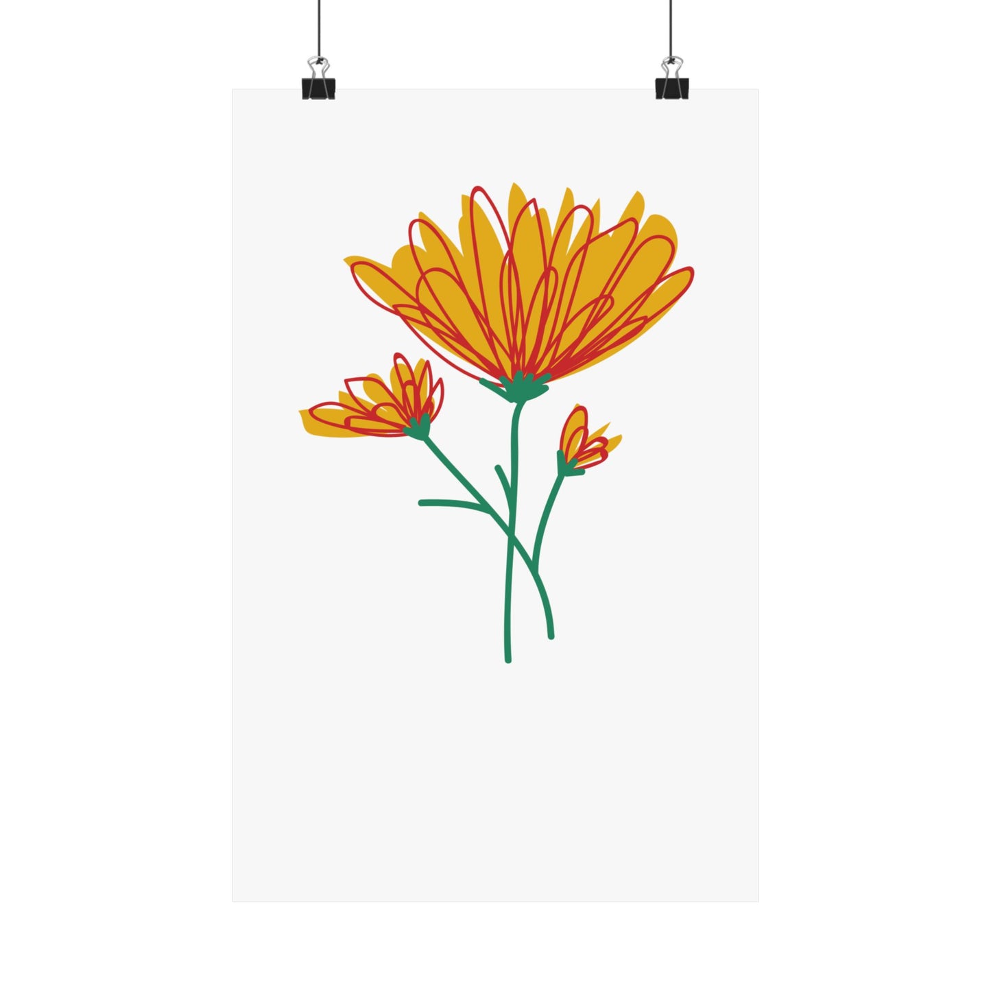 Orange Flower Matte Vertical Posters