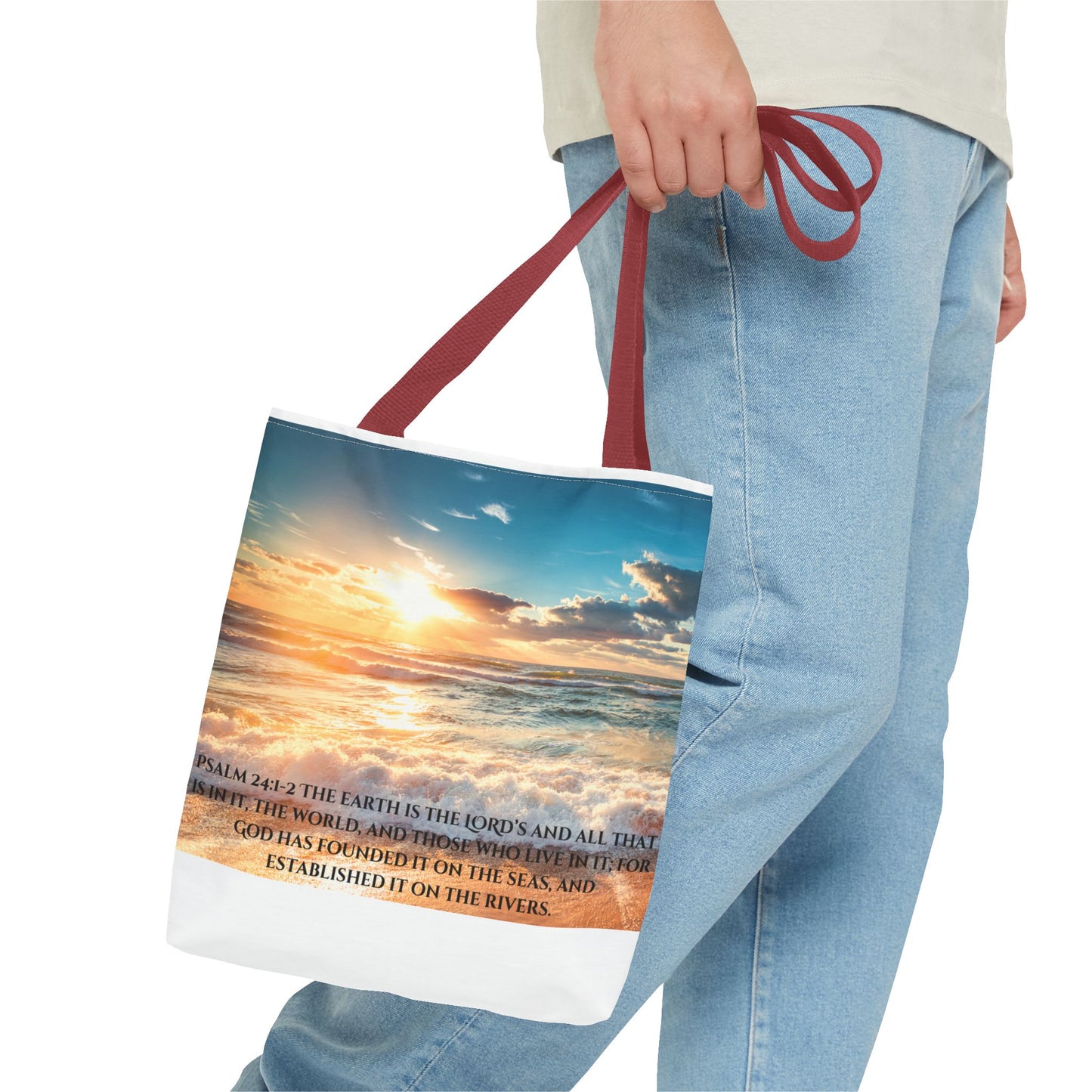 Psalms 24:1-2 Tote Bag (AOP)