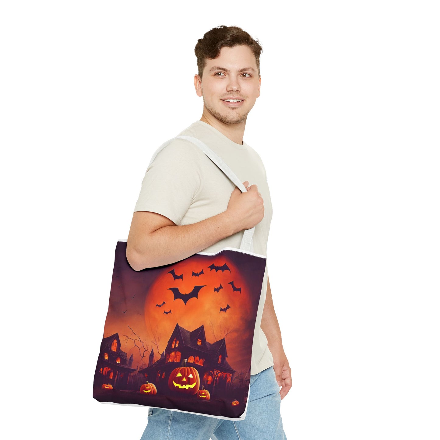 Halloween House and Jack o Lantern Tote Bag (AOP)