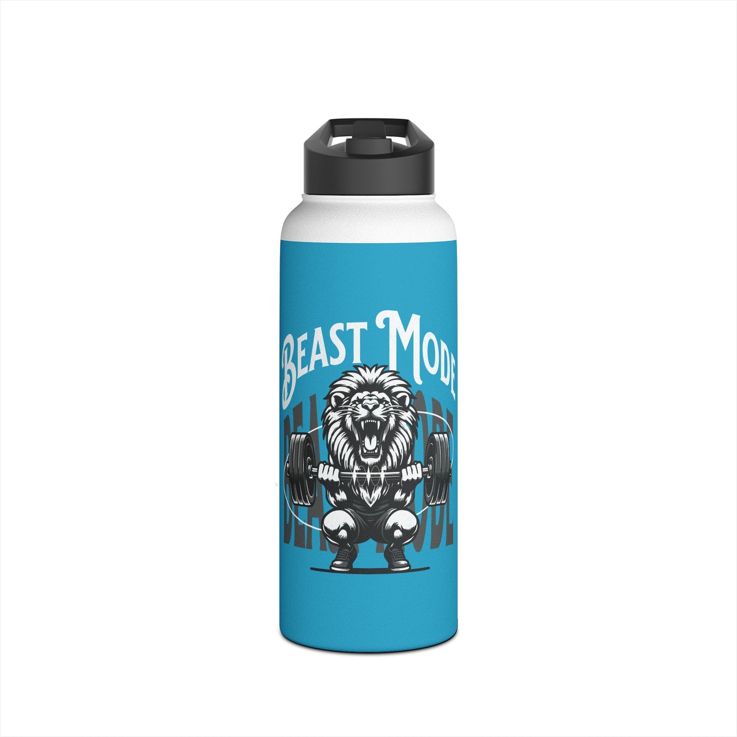 Beast Mode Stainless Steel Water Bottle, Standard Lid