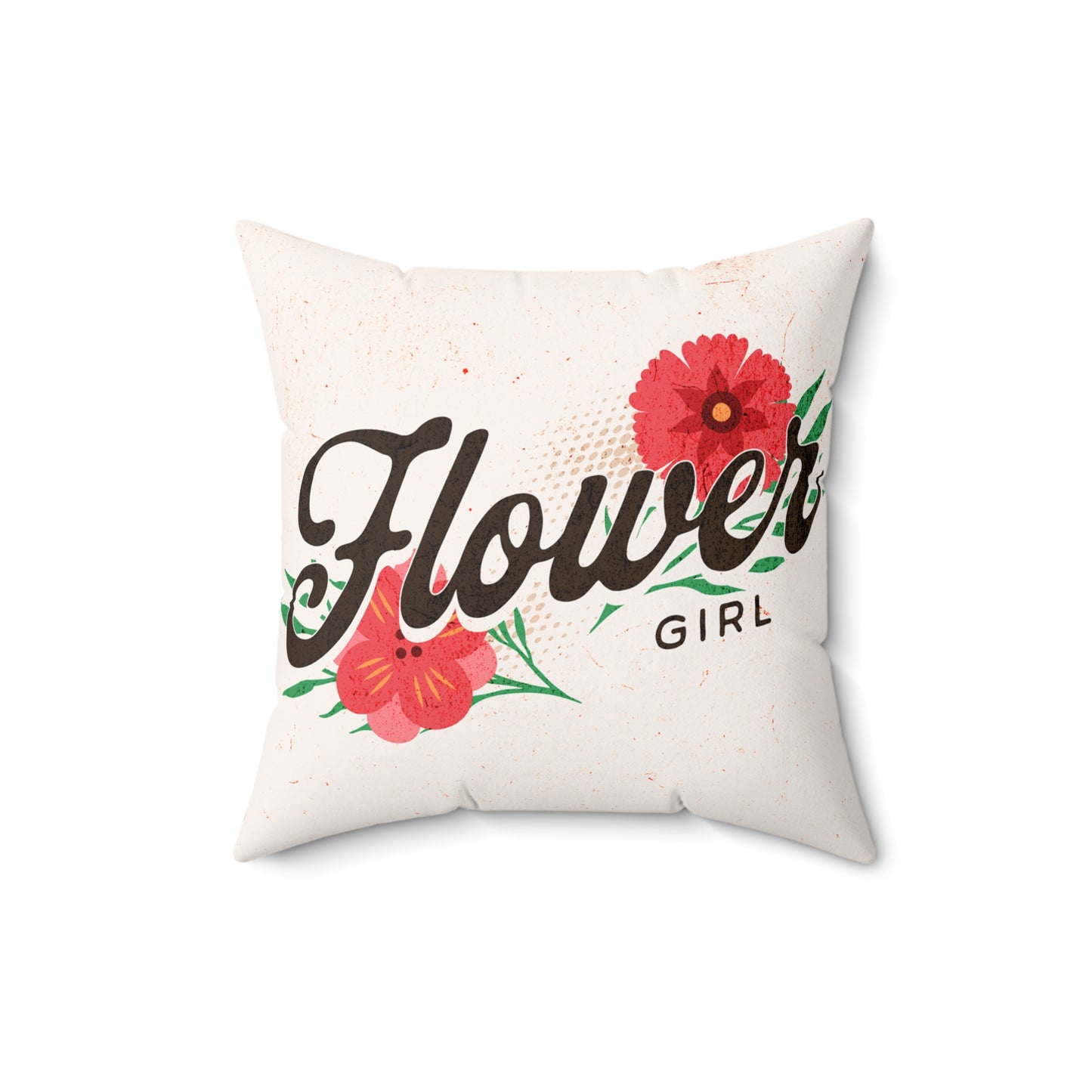 Flower Girl Spun Polyester Square Pillow