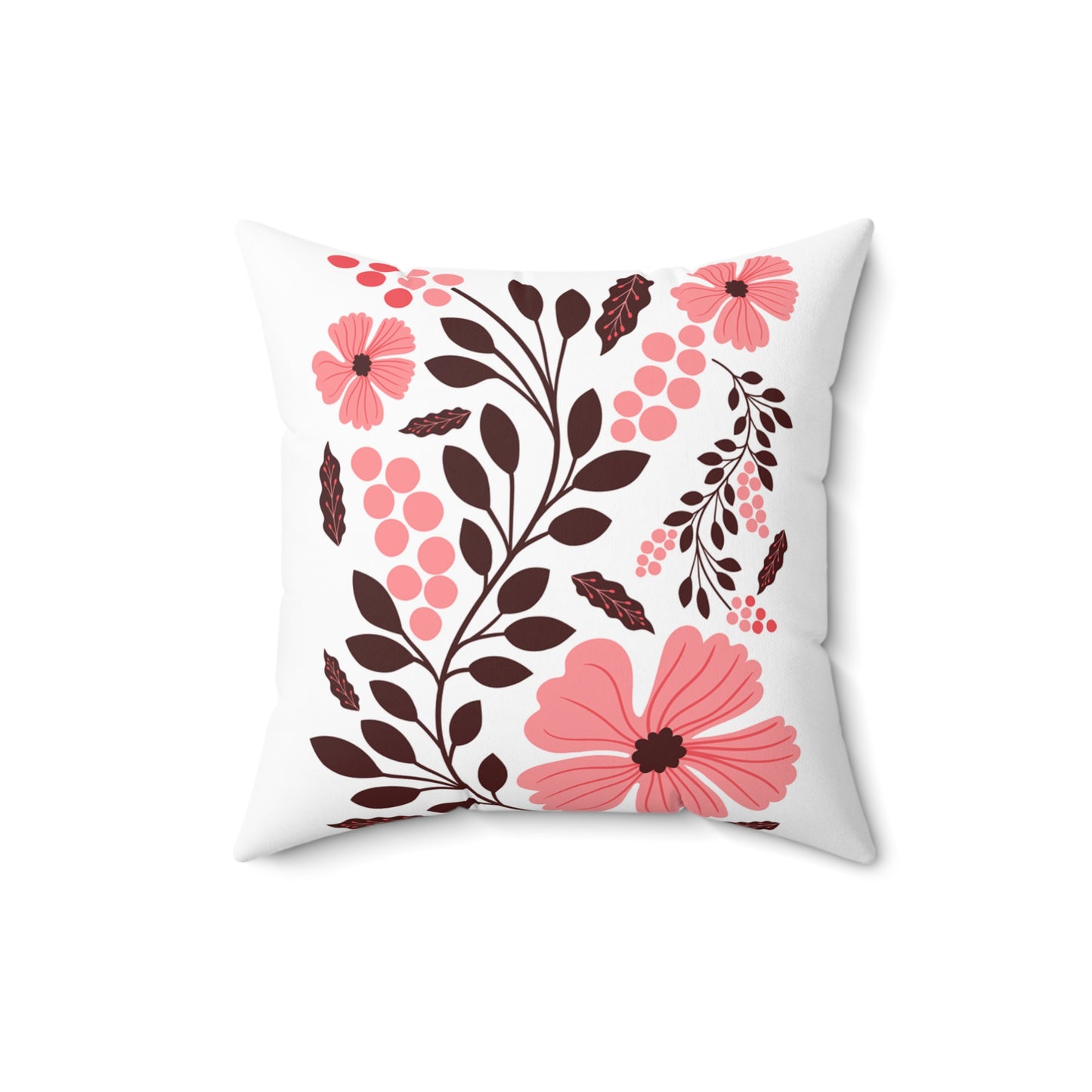 Pink Petals Spun Polyester Square Pillow