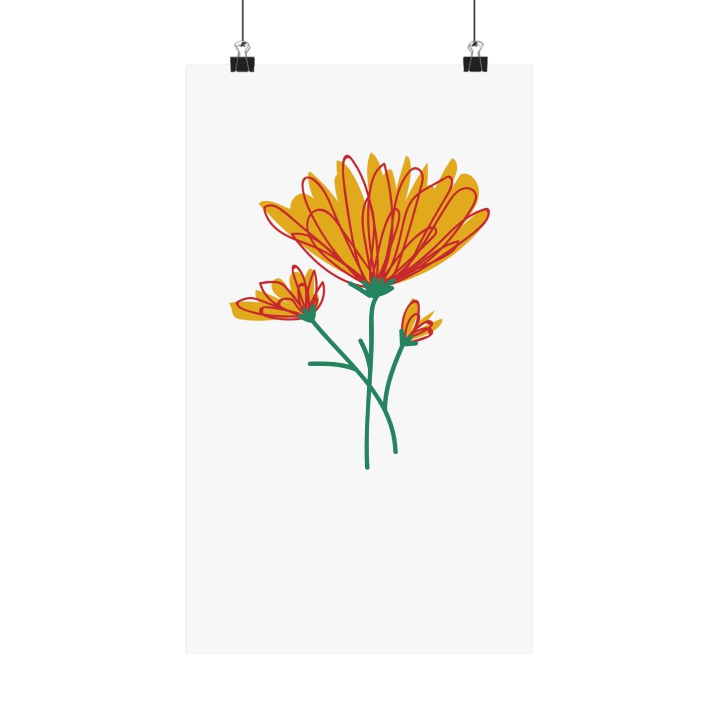 Orange Flower Matte Vertical Posters