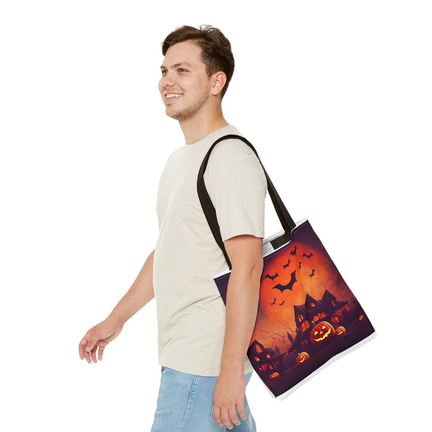 Halloween House and Jack o Lantern Tote Bag (AOP)