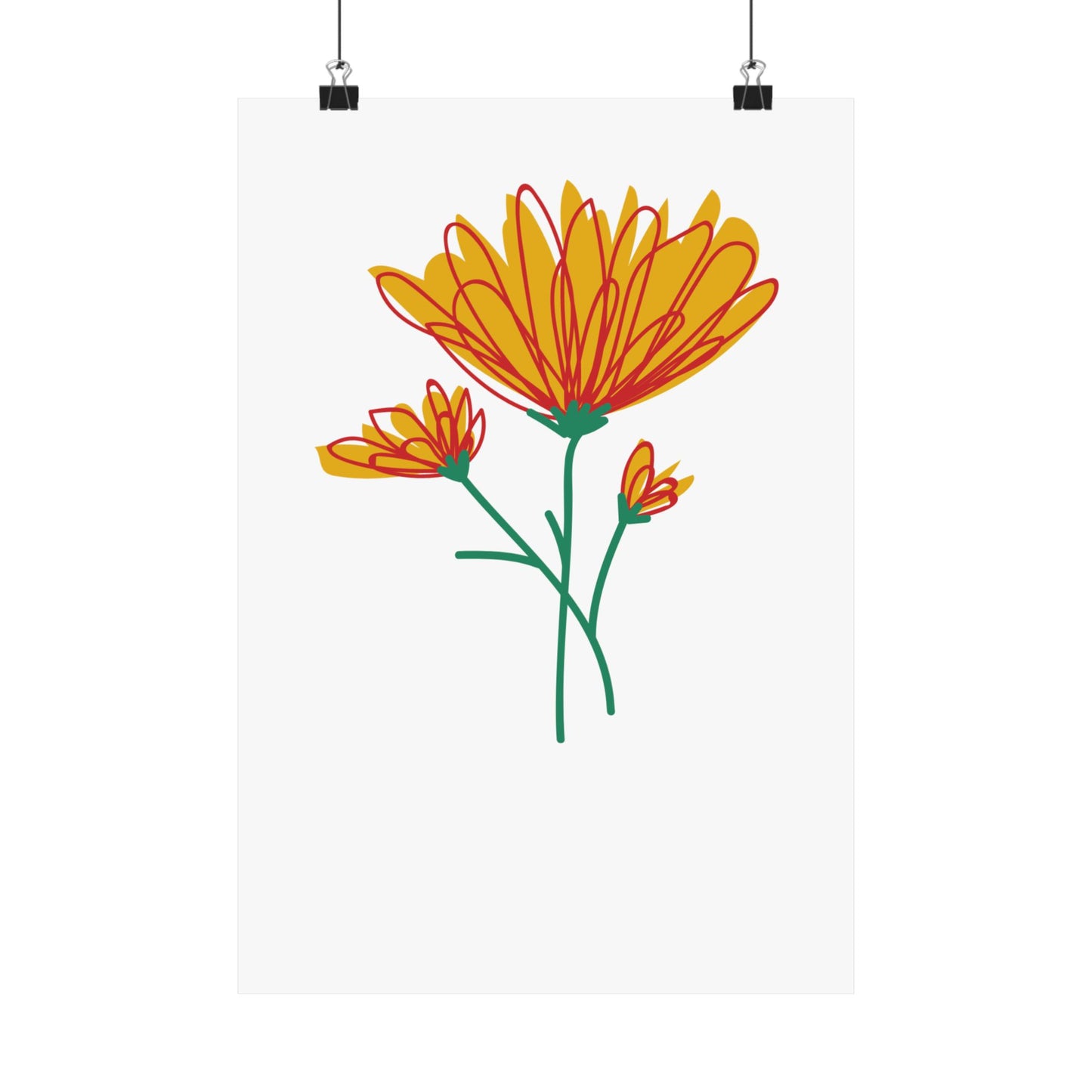 Orange Flower Matte Vertical Posters