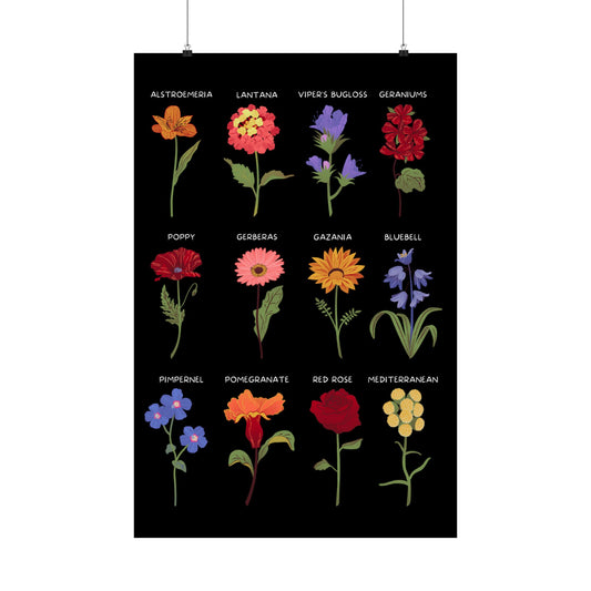 Flowery  Matte Vertical Posters