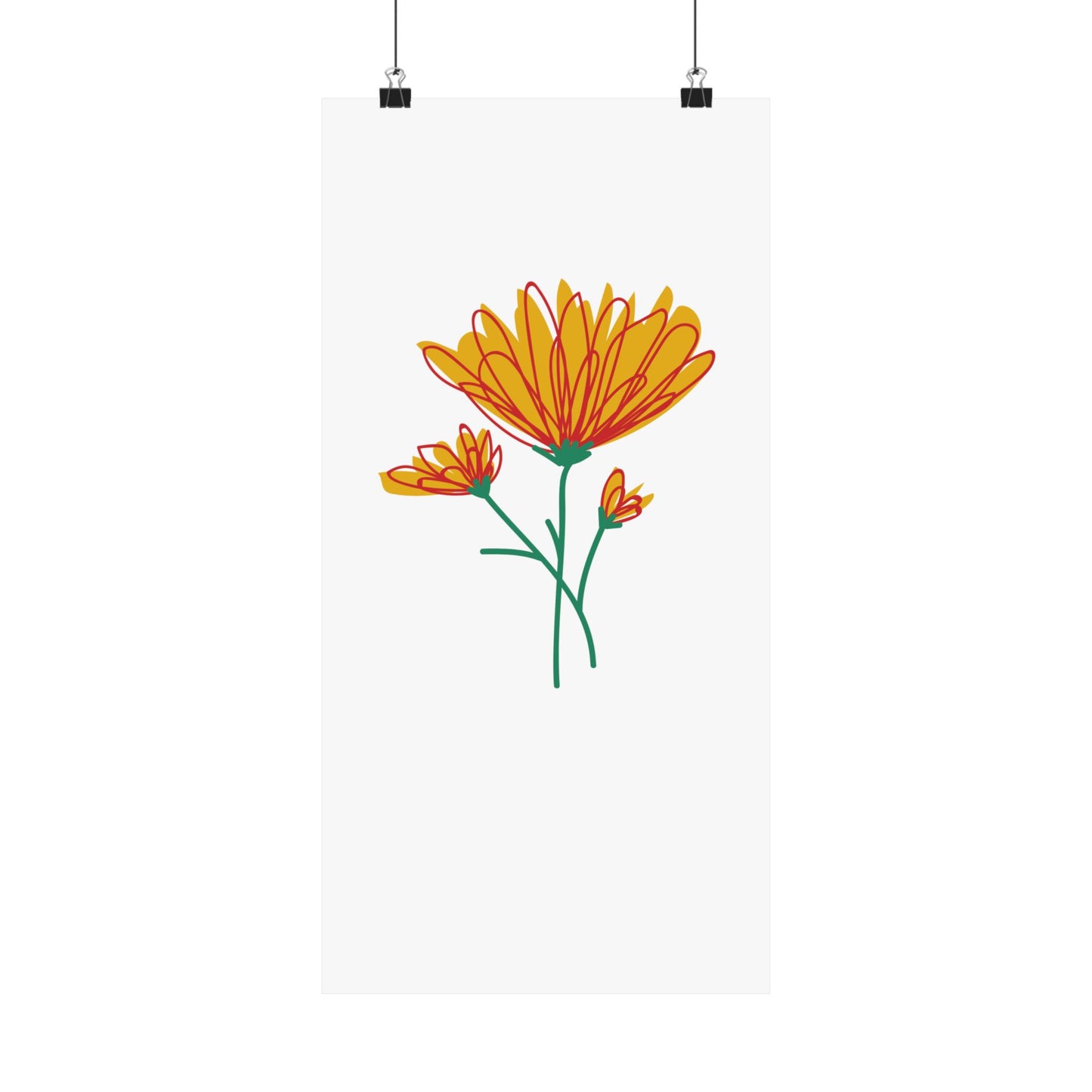 Orange Flower Matte Vertical Posters